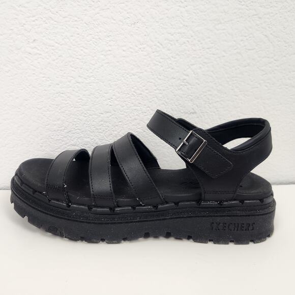 Skechers Black Jammers Poppin' Strappy Sandals Black Women Size 10? - Picture 2 of 11